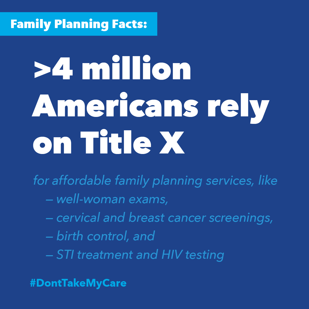 Over 4 million people rely on Title X.